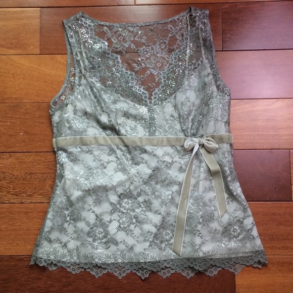 LOFT Tops - Elegant Shimmery Lace Dress Top by Ann Taylor LOFT